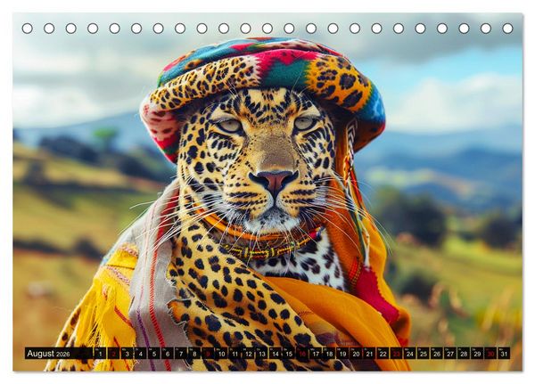 Produktbild: Savannen-Style. Stilvoller Raubkatzen-Chic (Tischkalender 2026 DIN A5 quer), CALVENDO Monatskalender