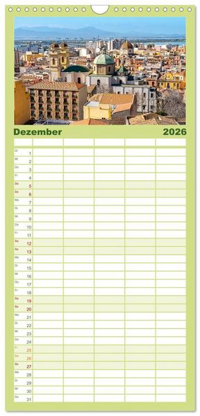 Produktbild: Familienplaner 2026 - Cagliari - Stadt mit besonderem Zauber mit 5 Spalten (Wandkalender, 21 x 45 cm) CALVENDO