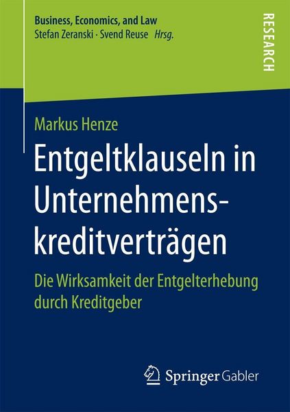Produktbild: Entgeltklauseln in Unternehmenskreditvertr&auml;gen