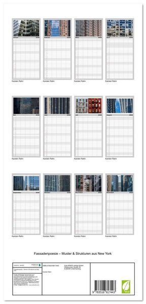 Produktbild: Familienplaner 2026 - Fassadenpoesie &ndash; Muster & Strukturen aus New York mit 5 Spalten (Wandkalender, 21 x 45 cm) CALVENDO