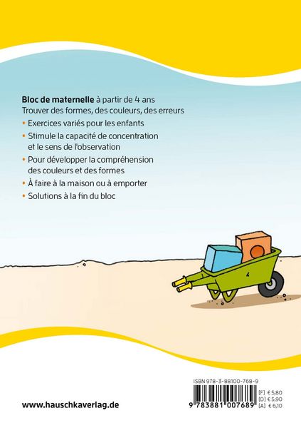 Produktbild: Bloc de maternelle &agrave; partir de 4 ans - Trouver les formes, les couleurs, les erreurs - coloriage enfant - cahier vacances 4 ans