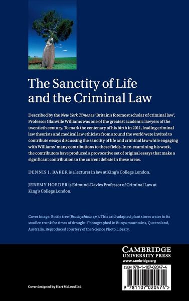 Produktbild: The Sanctity of Life and the Criminal Law