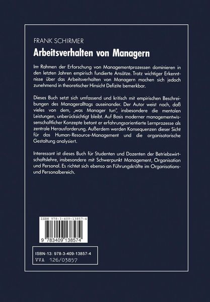 Produktbild: Arbeitsverhalten von Managern