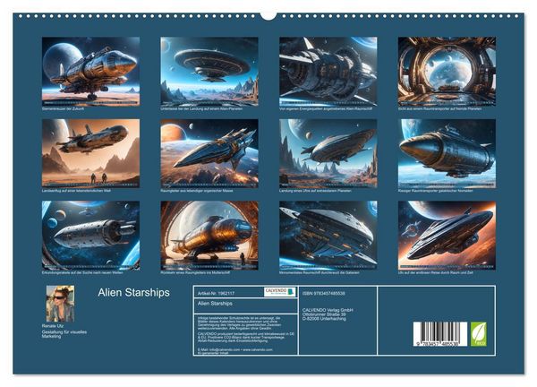 Produktbild: Alien Starships (hochwertiger Premium Wandkalender 2026 DIN A2 quer), Kunstdruck in Hochglanz