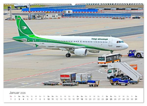 Produktbild: Gro&szlig;e und kleine Flieger am Flughafen (hochwertiger Premium Wandkalender 2026 DIN A2 quer), Kunstdruck in Hochglanz