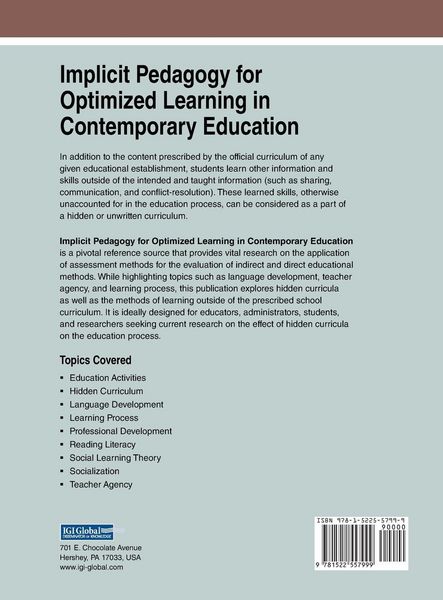 Produktbild: Implicit Pedagogy for Optimized Learning in Contemporary Education