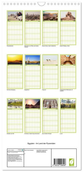 Produktbild: Familienplaner 2026 - &Auml;gypten - Im Land der Pyramiden mit 5 Spalten (Wandkalender, 21 x 45 cm) CALVENDO