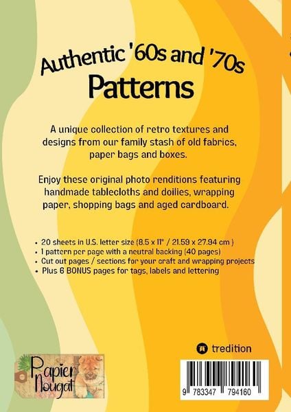 Produktbild: Retro Paper Designs Original 60s and 70s Patterns for Scrapbooking Junk Journals - Vintage Papier Muster und Retro Stoffe 60er 70er Jahre Nostalgie, H