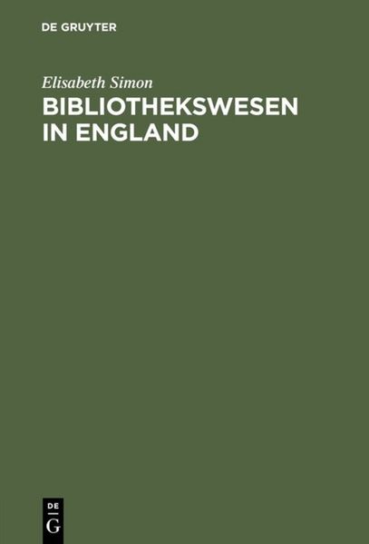 Produktbild: Bibliothekswesen in England