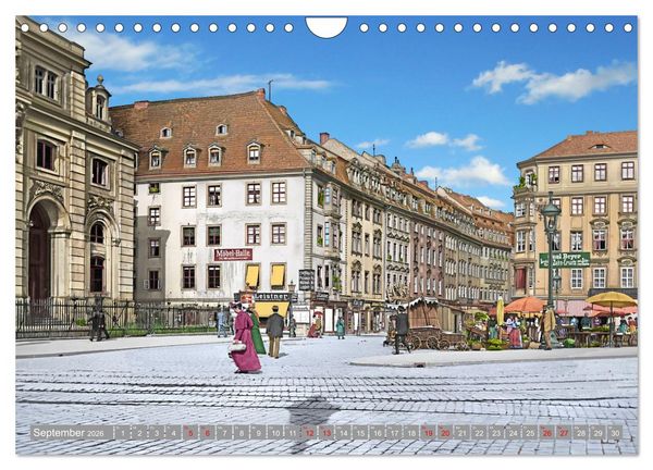 Produktbild: Historisches Dresden um 1900 - Fotos restauriert und koloriert (Wandkalender 2026 DIN A4 quer), CALVENDO Monatskalender