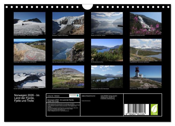 Produktbild: Norwegen 2026 - Im Land der Fjorde, Fjelle und Trolle (Wandkalender 2026 DIN A4 quer), CALVENDO Monatskalender