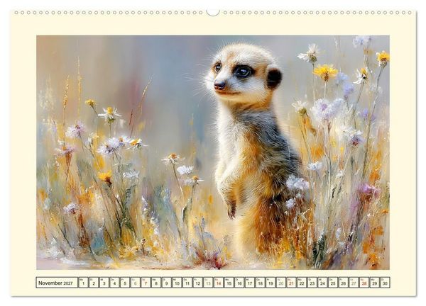 Produktbild: Erdm&auml;nnchen. Kleine Helden der Savanne (hochwertiger Premium Wandkalender 2027 DIN A2 quer), Kunstdruck in Hochglanz