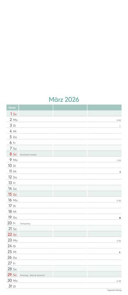 Produktbild: Kreativ-Kalender Planer für 2 2026 - 3 Spalten - 19,5x45 cm - Foto, Malen, Basteln - datiert - Kreativkalender - Foto-Kalender - Alpha Edition