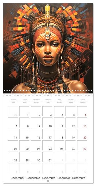 Produktbild: L'art de la beaut&eacute; africaine (Calendrier mural carr&eacute; 2026 30x30 cm) Calendrier double avec une page pour vos prises de notes