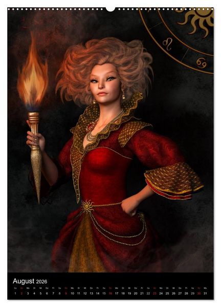 Produktbild: Unter Sternen geboren - Fantasy Tierkreis im Zeichen der Frau (Wandkalender 2026 DIN A2 hoch), CALVENDO Monatskalender
