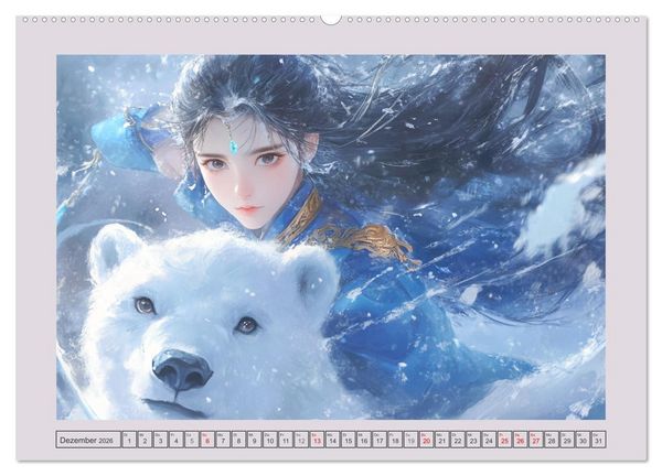 Produktbild: Traumwelten. Mangas mit magischen Begegnungen (hochwertiger Premium Wandkalender 2026 DIN A2 quer), Kunstdruck in Hochglanz