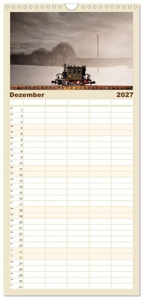 Produktbild: Familienplaner 2027 - Dampflokomotiven in Spur N mit 5 Spalten (Wandkalender, 21 x 45 cm) CALVENDO