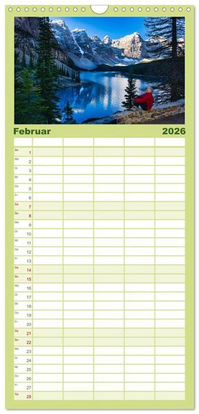 Produktbild: Familienplaner 2026 - Moraine Lake, Alberta/ Kanada mit 5 Spalten (Wandkalender, 21 x 45 cm) CALVENDO