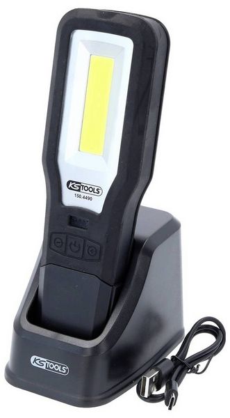 Produktbild: KS Tools 150.4490 Mobile Werkstatt-Handlampe, knickbar, 550 Lumen 2021 Energieeffizienzklasse n.rel