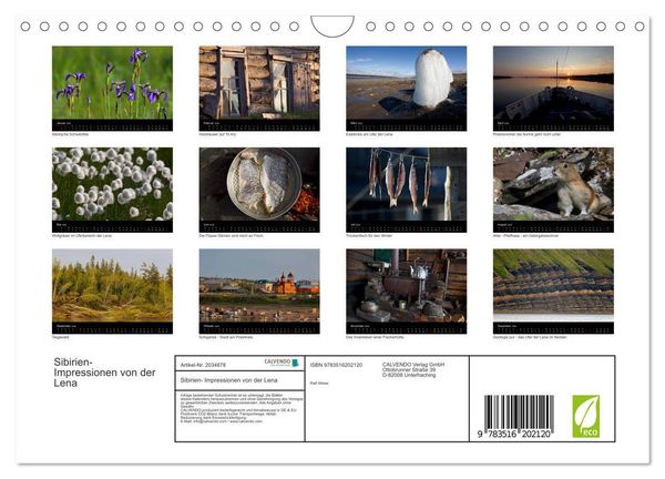 Produktbild: Sibirien- Impressionen von der Lena (Wandkalender 2026 DIN A4 quer), CALVENDO Monatskalender