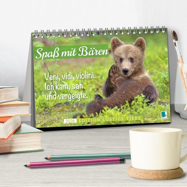 Produktbild: Spa&szlig; mit B&auml;ren: Edition lustige Tiere (Tischkalender 2026 DIN A5 quer), CALVENDO Monatskalender