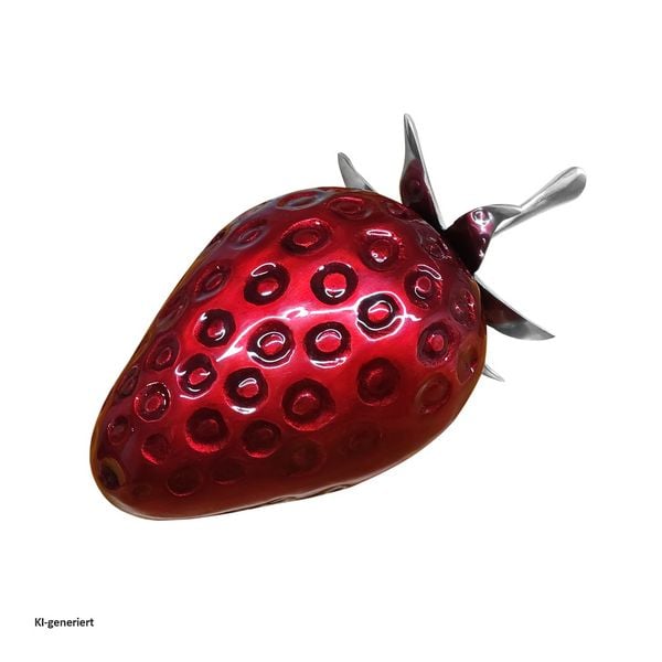 Produktbild: HTI-Living Deko Erdbeere Hochglanz Rot Aluminium Deko Erdbeere Hochglanz Rot Aluminium