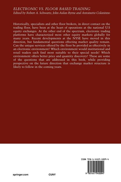 Produktbild: Electronic vs. Floor Based Trading