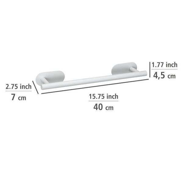 Produktbild: Turbo-Loc&reg; Badetuchstange Uno Mod. Orea White matt, 40 cm, aus rostfreiem Edelstahl