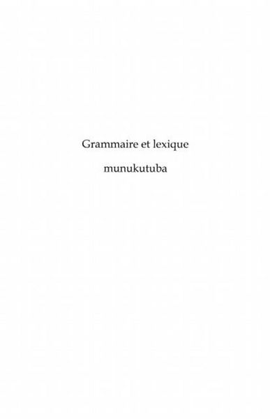 Produktbild: Grammaire et lexique munukutuba