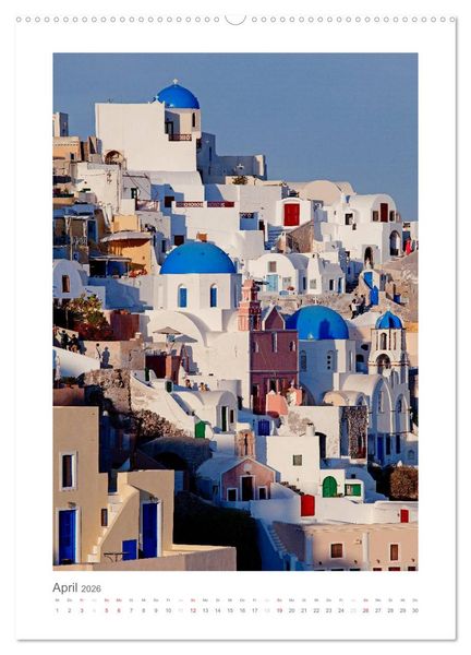 Produktbild: SANTORINI - INSEL DES LICHTS (hochwertiger Premium Wandkalender 2026 DIN A2 hoch), Kunstdruck in Hochglanz