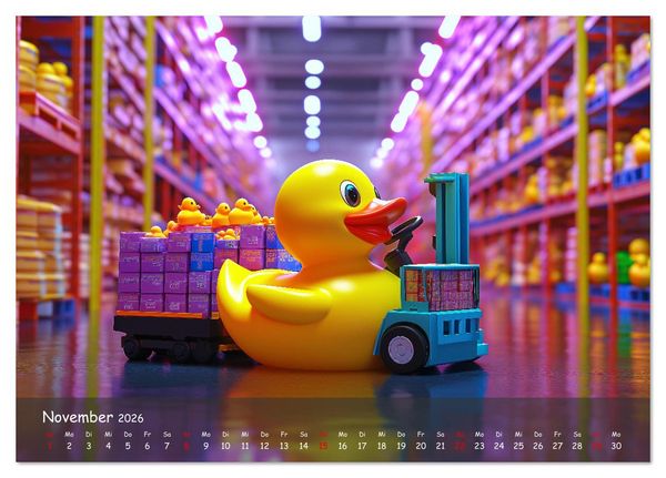 Produktbild: Badeenten Kalender - Quietscheenten in der Berufswelt (Tischkalender 2026 DIN A5 quer), CALVENDO Monatskalender