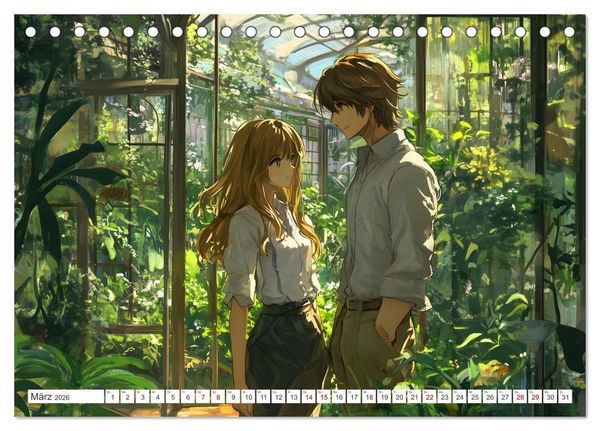 Produktbild: Das Jahr der Liebe: Verliebte P&auml;rchen im Manga-Stil (Tischkalender 2026 DIN A5 quer), CALVENDO Monatskalender