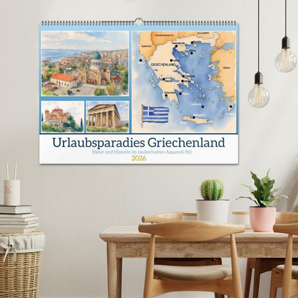 Produktbild: Urlaubsparadies Griechenland (Wandkalender 2026 DIN A2 quer), CALVENDO Monatskalender