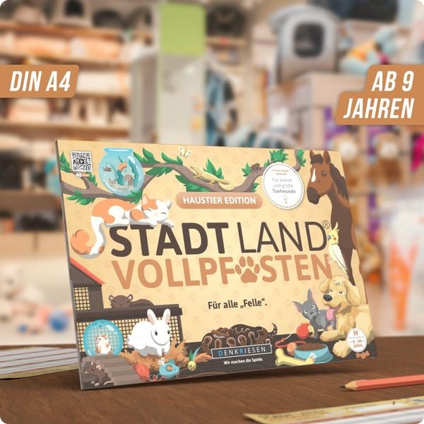 Denkriesen - Stadt Land Vollpfosten® - Haustier Edition - "für Alle "felle"." - A4