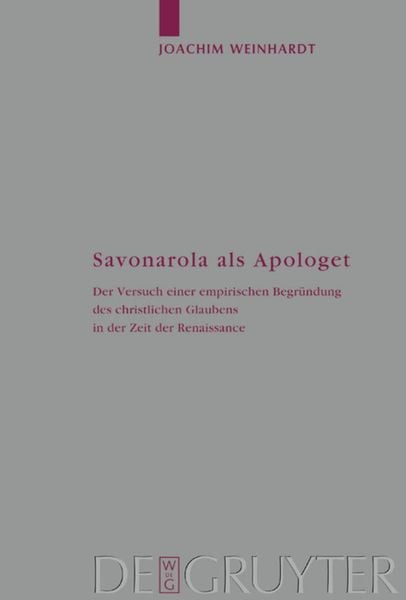 Produktbild: Savonarola als Apologet