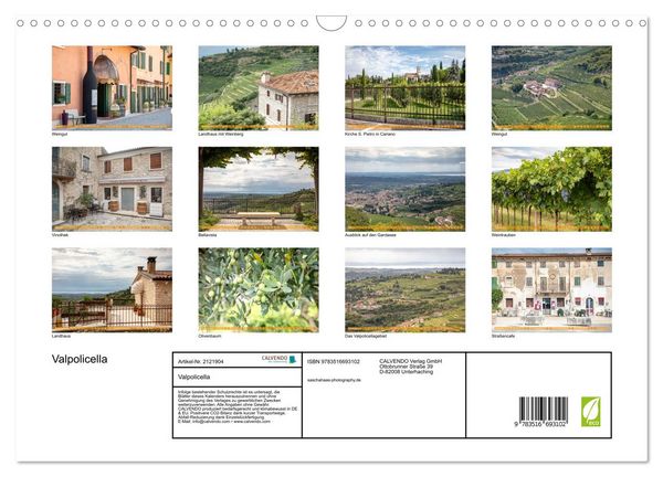 Produktbild: Valpolicella (Wandkalender 2026 DIN A3 quer), CALVENDO Monatskalender