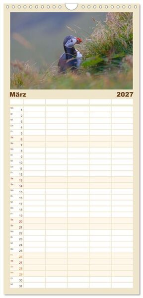 Produktbild: Familienplaner 2027 - Naturwunder in Island mit 5 Spalten (Wandkalender, 21 x 45 cm) CALVENDO