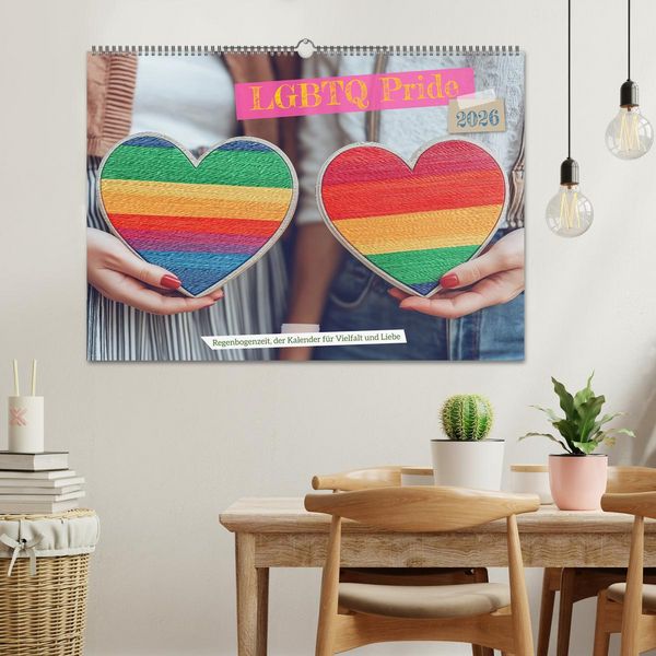 Produktbild: LGBTQ Pride - Regenbogenzeit, der Kalender f&uuml;r Vielfalt und Liebe (Wandkalender 2026 DIN A2 quer), CALVENDO Monatskalender