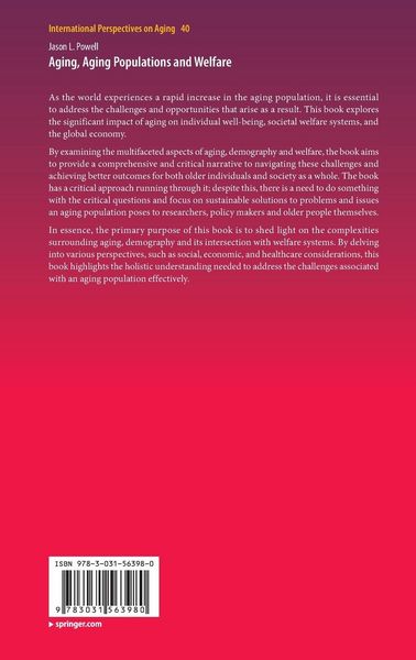 Produktbild: Aging, Aging Populations and Welfare