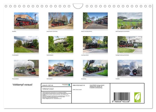Produktbild: Volldampf voraus! (Wandkalender 2026 DIN A4 quer), CALVENDO Monatskalender