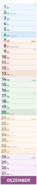Produktbild: Megaplaner XXL 2026 - Streifen-Kalender 18x86 cm - mit Ferienterminen - viel Platz für Notizen - Wandplaner - Küchenkalender - Alpha Edition