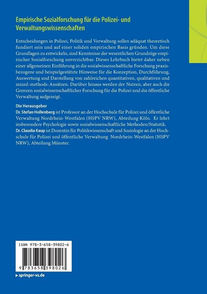 Produktbild: Empirische Sozialforschung f&uuml;r die Polizei- und Verwaltungswissenschaften