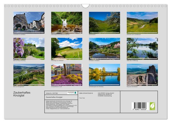 Produktbild: Zauberhaftes Kinzigtal (Wandkalender 2026 DIN A3 quer), CALVENDO Monatskalender