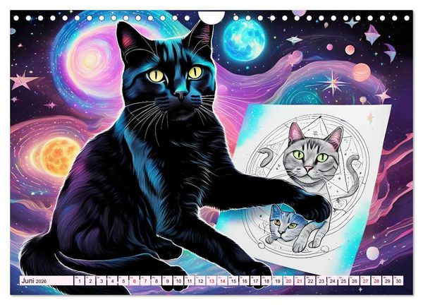 Produktbild: Katzen Schnurrige K&uuml;nstler (Wandkalender 2026 DIN A4 quer), CALVENDO Monatskalender