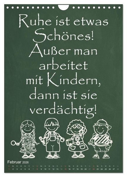 Produktbild: Coole Lehrerspr&uuml;che (Wandkalender 2026 DIN A4 hoch), CALVENDO Monatskalender