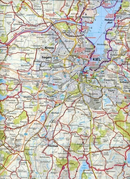 Produktbild: ADFC-Regionalkarte Hamburg/Neum&uuml;nster/Kiel 1:75.000, rei&szlig;- und wetterfest, mit GPS-Tracks-Download