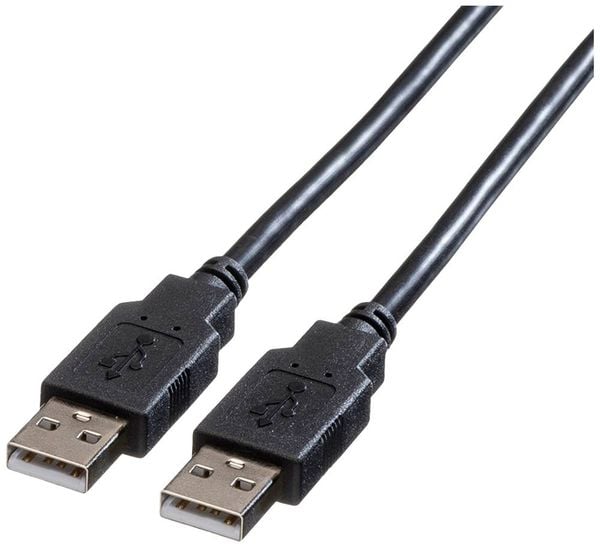 Roline USB-Kabel USB 2.0 USB-A Stecker 0.80m Schwarz Geschirmt 11.02.8908