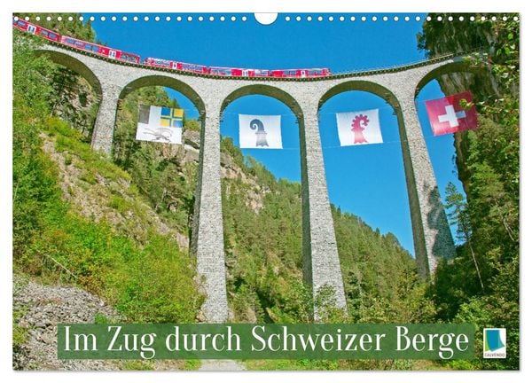 Im Zug durch Schweizer Berge (Wandkalender 2025 DIN A3 quer), CALVENDO Monatskalender