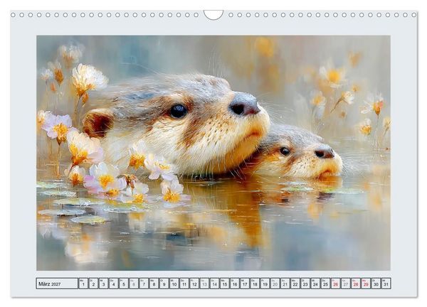 Produktbild: Otter. Verspielte Abenteurer am Wasser (Wandkalender 2027 DIN A3 quer), CALVENDO Monatskalender