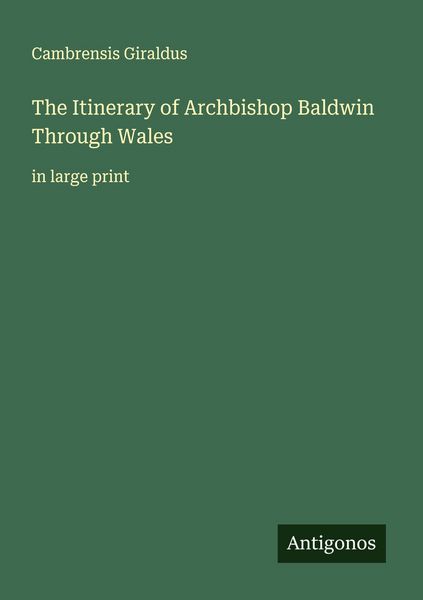 Produktbild: The Itinerary of Archbishop Baldwin Through Wales